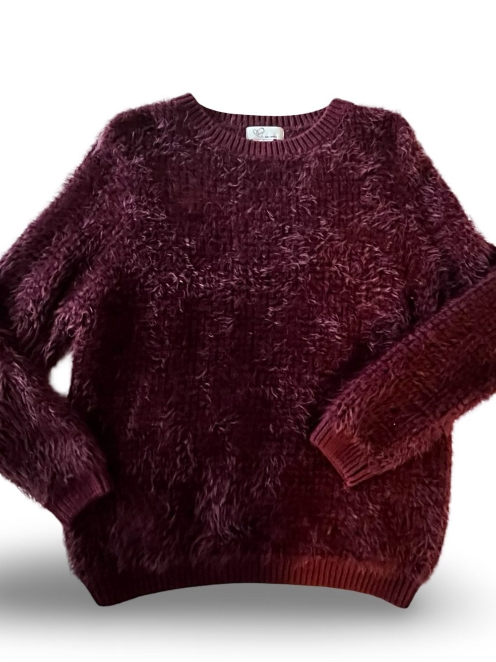 June Ambrose Cozy Fuzzy Burgundy Sweater Size M
